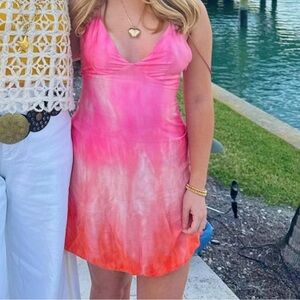 Zara Pink and Orange Mini Dress